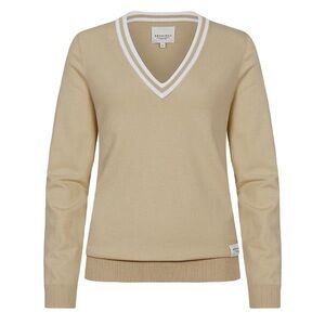 Röhnisch Swedish Beige V-Neck Organic Cotton Sweater